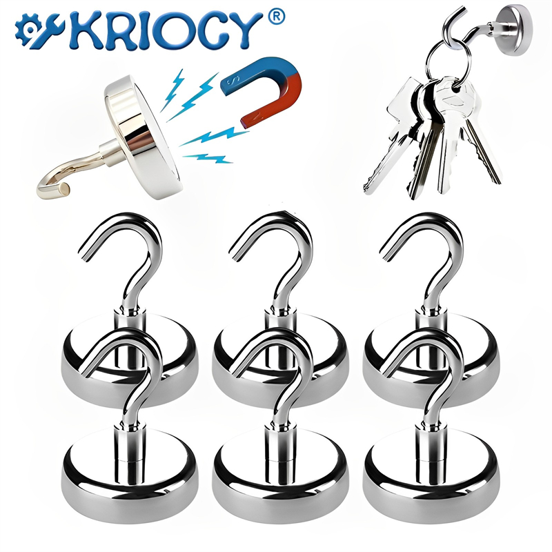 Fishing Equipment Hook - 強力な丸型ネオジム磁石フック,救命磁石,海釣り道具,フック付き