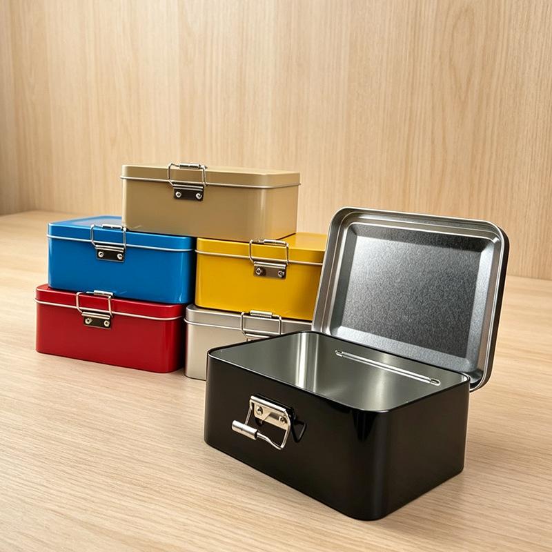 無地のフリップロック式鉄製収納缶（蓋付き）丈夫な金属製容器、 - Fishing Equipment Stores のレビューと価格